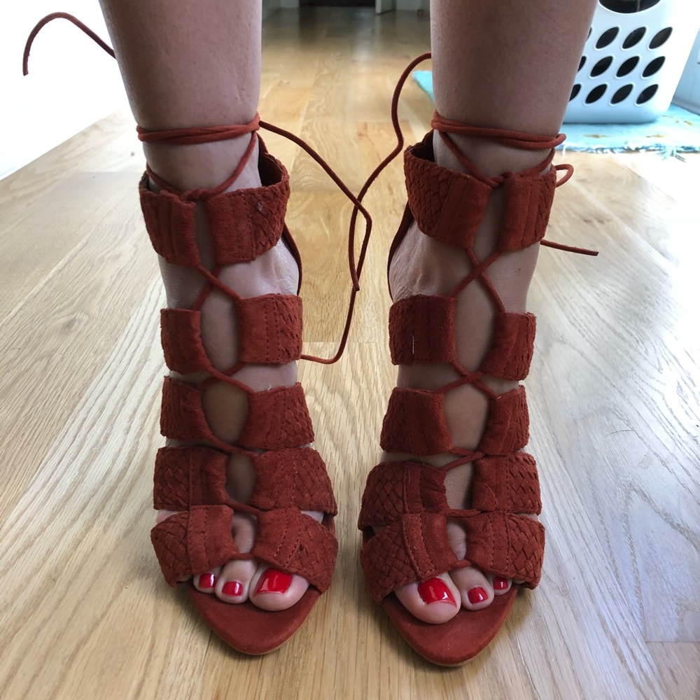 Zara lace up rust heals